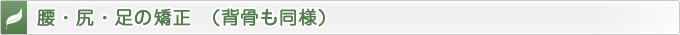 腰・尻・足の矯正　(背骨も同様)